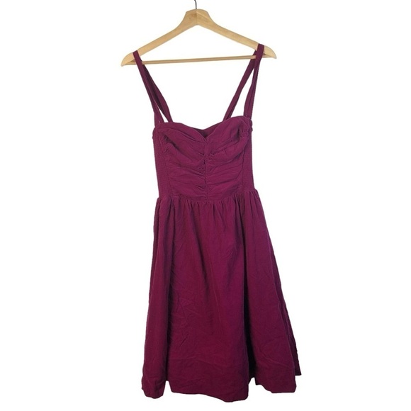 Anthropologie HD in Paris Fuchsia Purple Corduroy Mini Dress 4 - Picture 2 of 5
